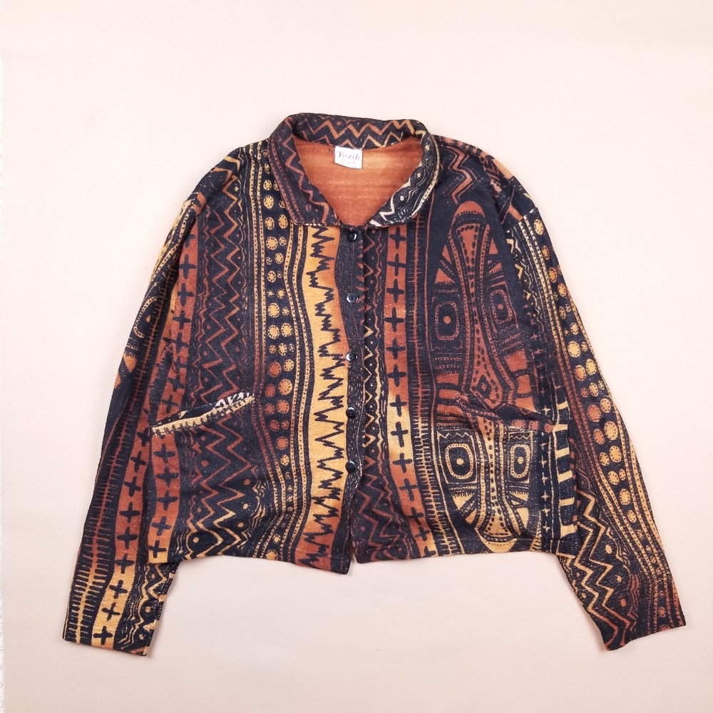 VTG 90's 00's Native Tribal African Art Style Desi